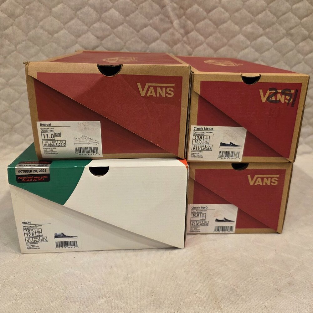 (4) Empty Vans "Off The Wall" Shoe Storage Boxes